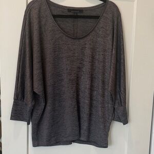 White House Black Market Charcoal Knit Top